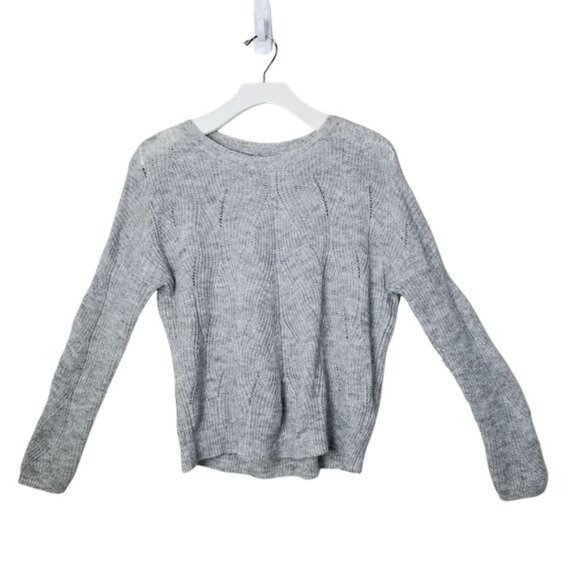 BY ANTHROPOLOGIE Woman‎ Sweater SZ XS Wool Pullover Crewneck Knit Gray Lagenlook - Picture 1 of 8